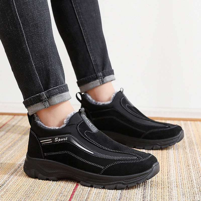 Men's Comfy Warm Orthopedic shoes Waterproof Non-Slip Winter Fleece Shoes