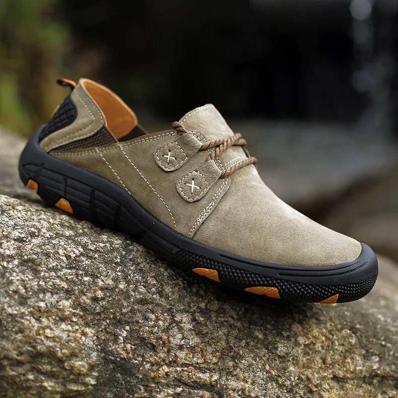 ⏰ 70% off - 2025 Newest Men's Genuine Leather Outdoor Wear-Resistant Non-slip Hiking Shoes