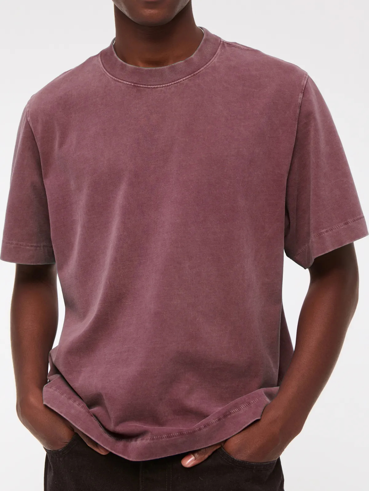 Men's 260g Pure Cotton Vintage Distressed Short-sleeved T-shirt