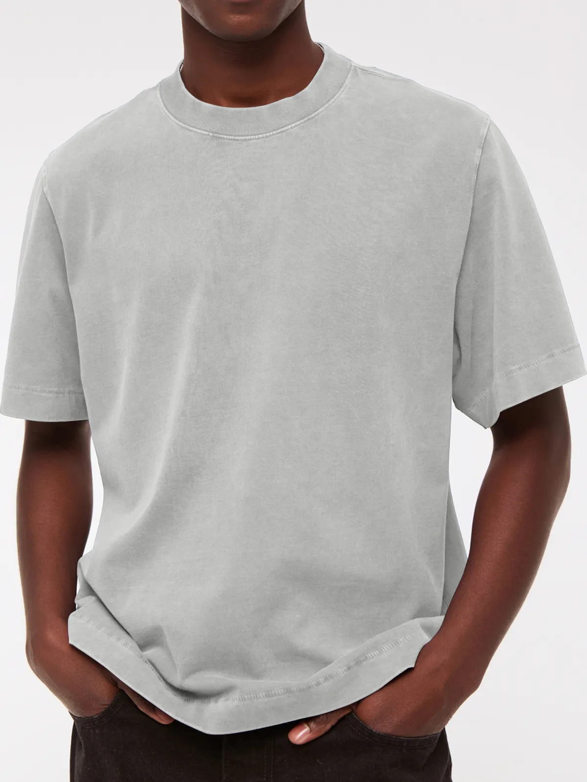 Men's 260g Pure Cotton Vintage Distressed Short-sleeved T-shirt