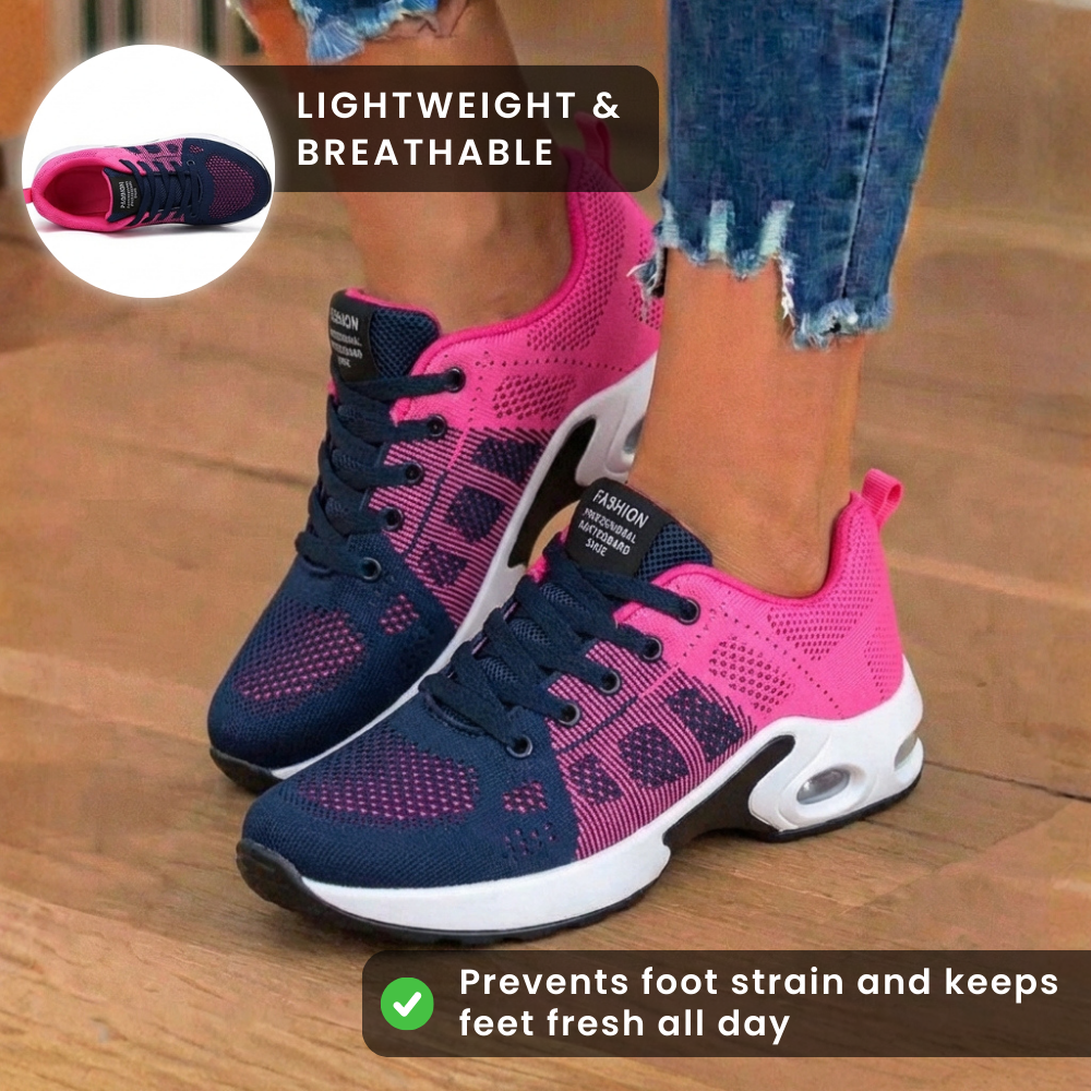 Women's Orthopedic Mesh Athletic Sneakers - Gradient Color & Air Cushion Sole