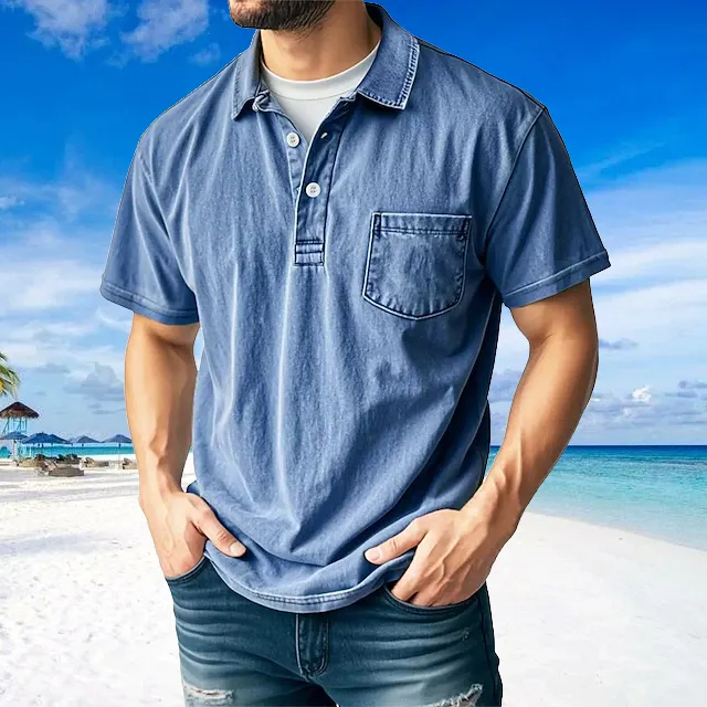 Men's Modern Minimalist Casual Turn-Down Collar Polo Shirt