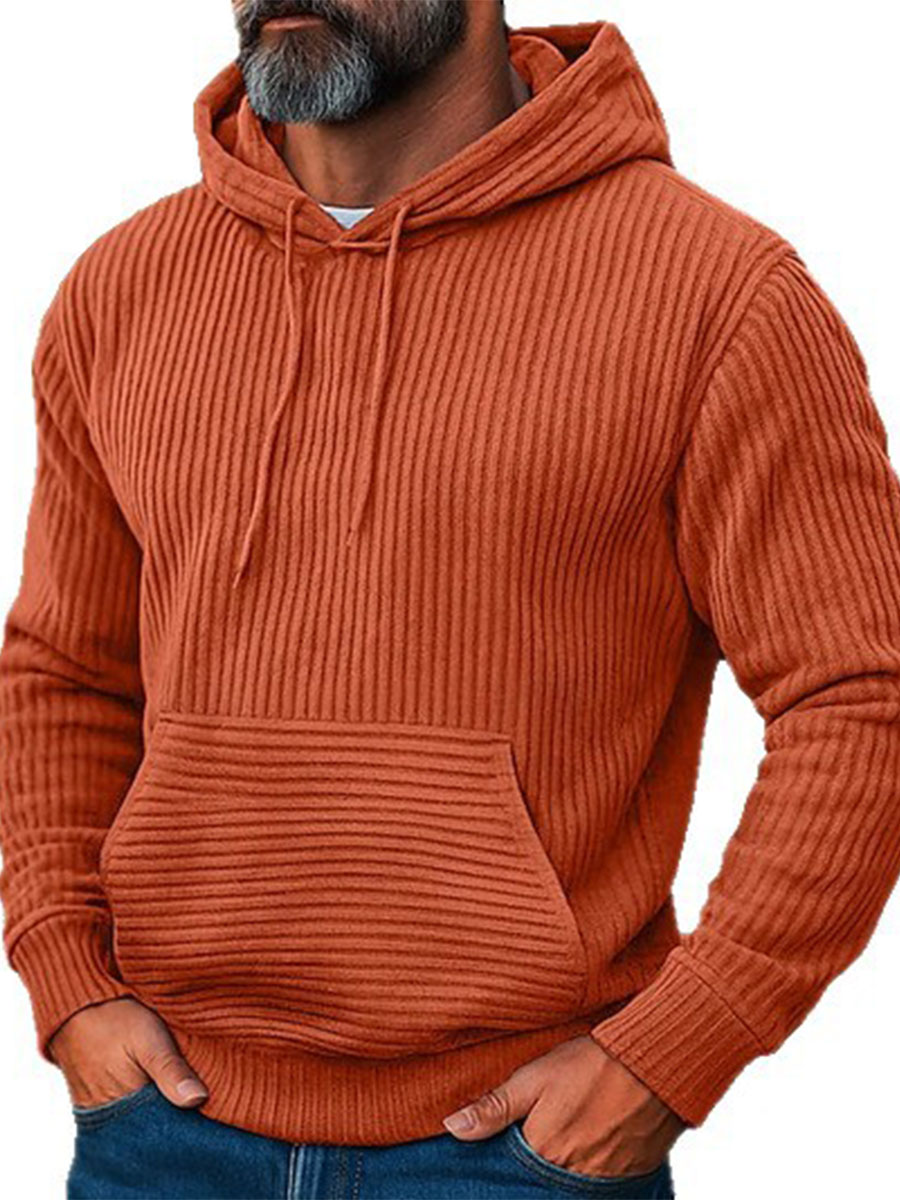 TOMMY  Men's Casual Style Hooded Lace-Up Long Sleeve Sweatshirt