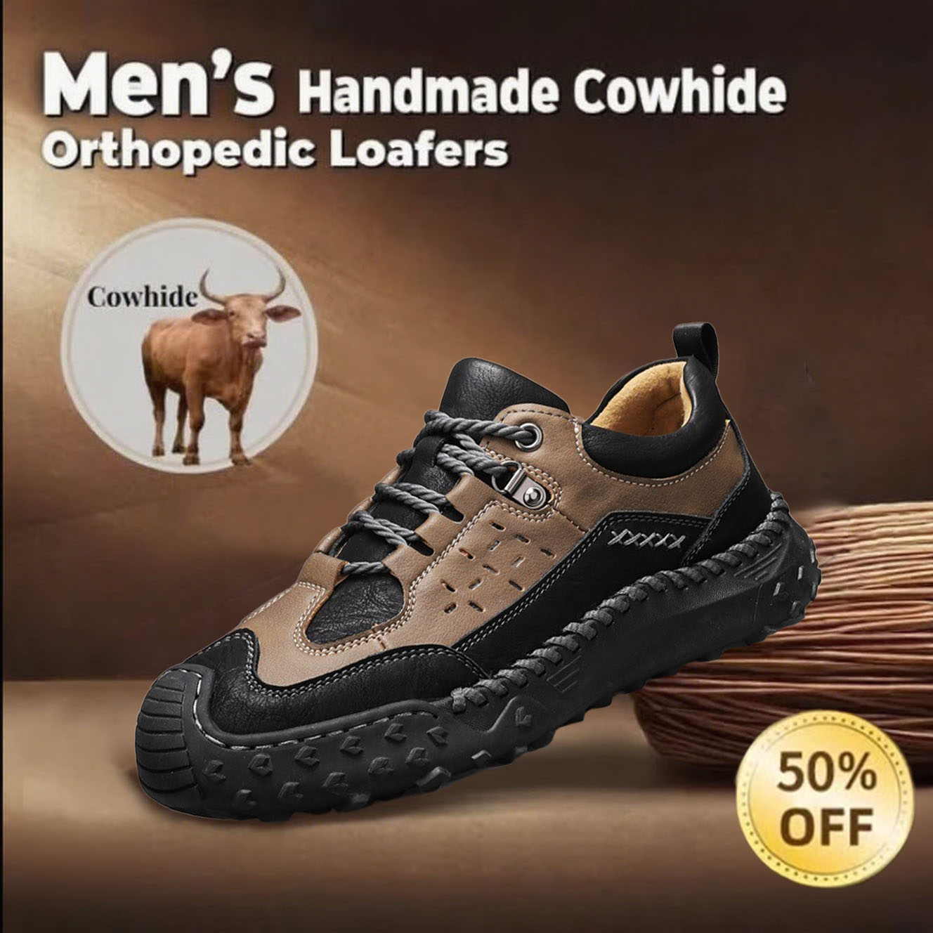 ⏰ 75% off -Men's Handmade Soft-Sole Orthopedic Loafers