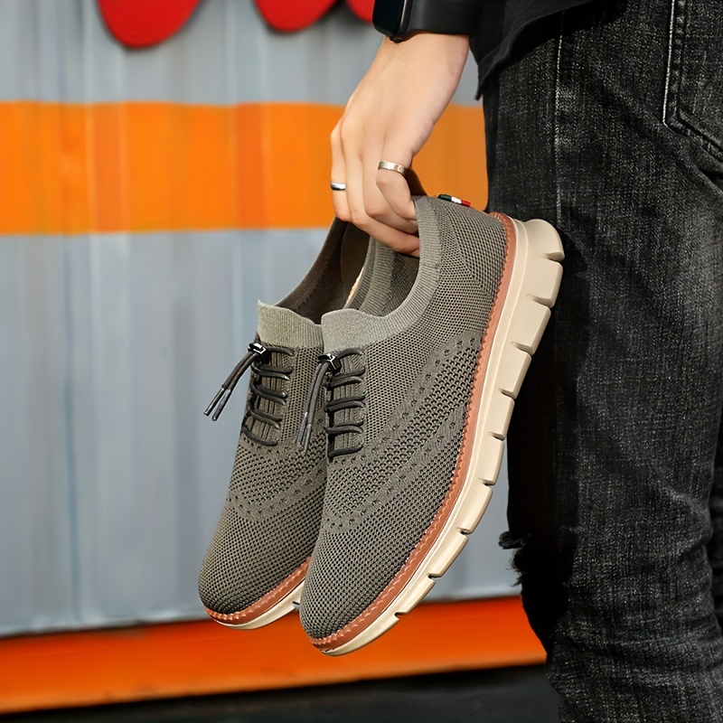 MEN'S KNITTED BREATHABLE STRAP-ON SHOCK-ABSORBING COMFORTABLE SNEAKERS