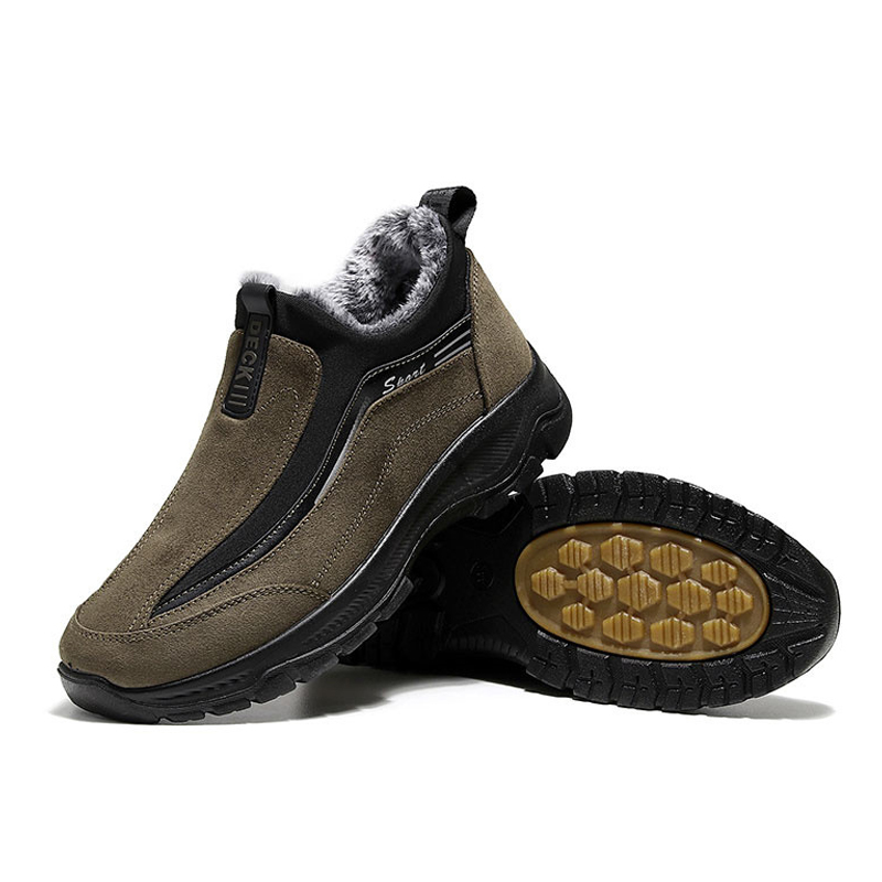 Men's Comfy Warm Orthopedic shoes Waterproof Non-Slip Winter Fleece Shoes
