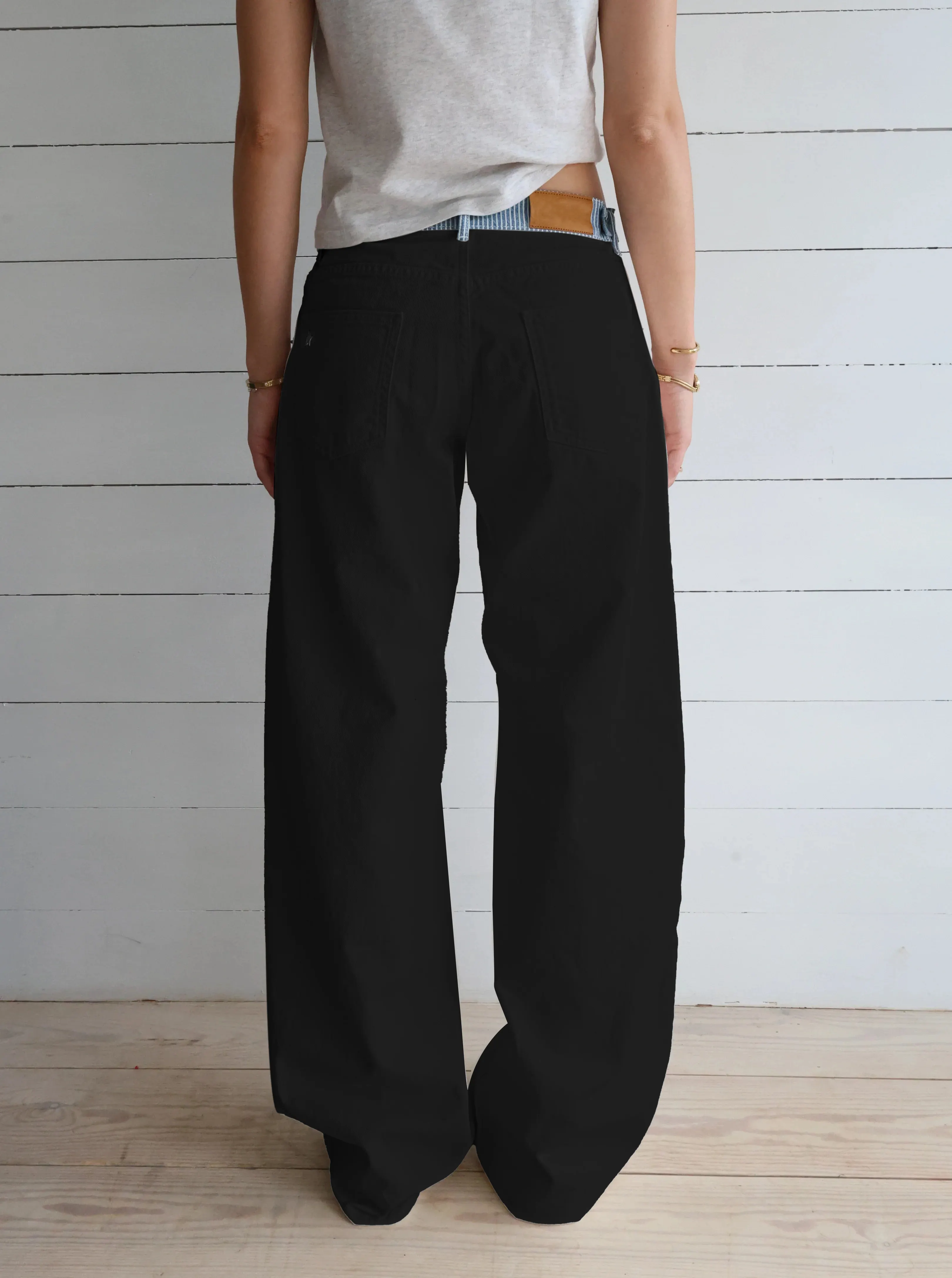 Color-block patchwork adjustable casual jeans (Buy 2 Free Shipping)