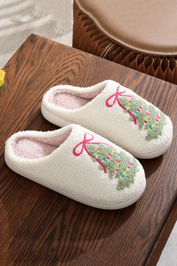 Christmas Cartoon Pattern Warm Cotton Slippers