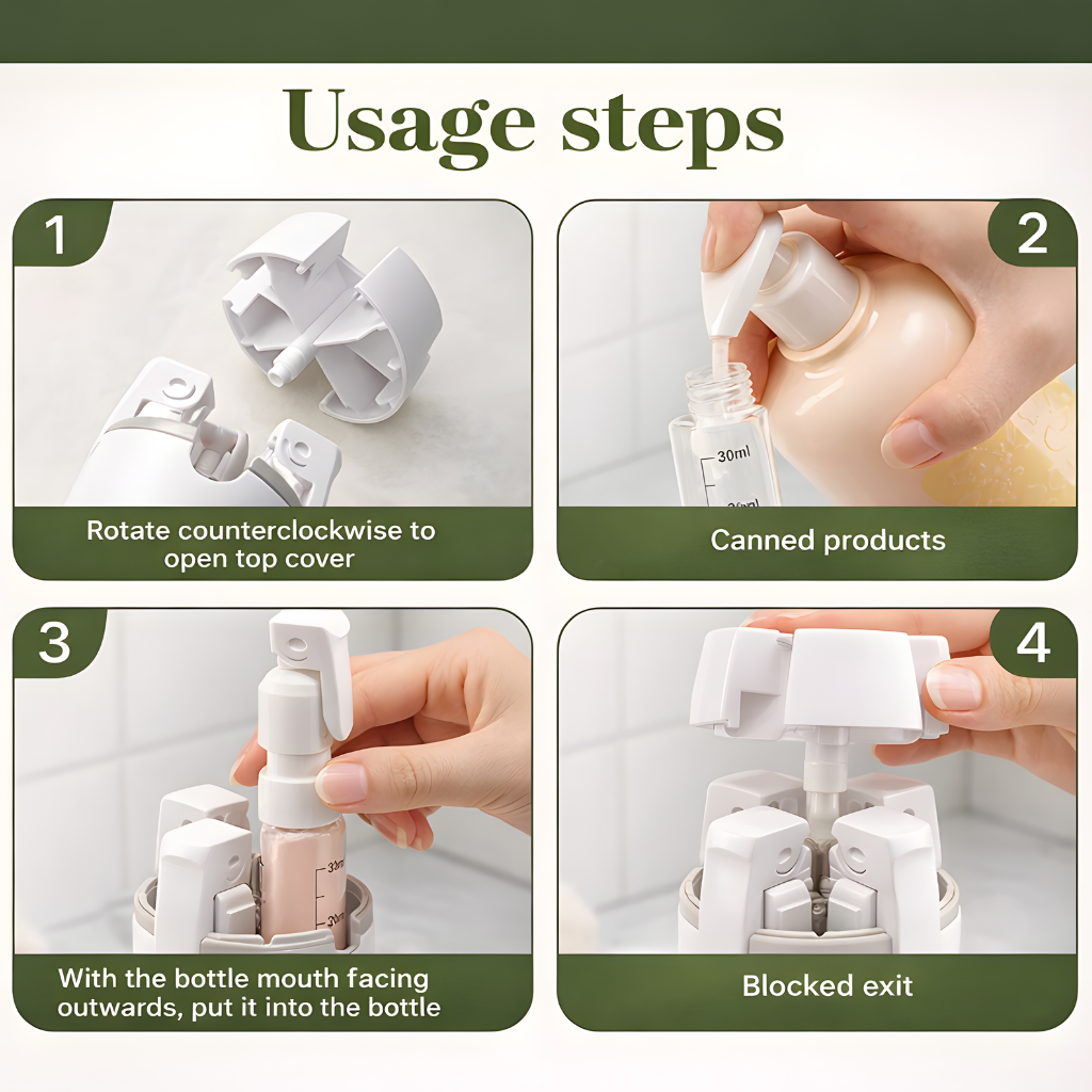 4-in-1 Travel Dispenser Bottle