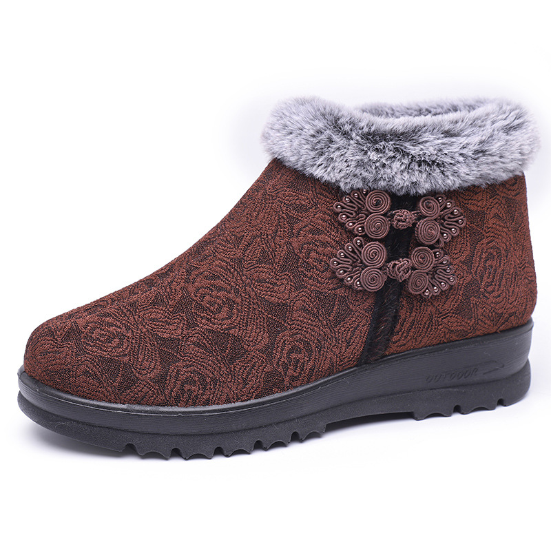 Women’s Warm Winter Boots – Floral Design & Cozy Lining
