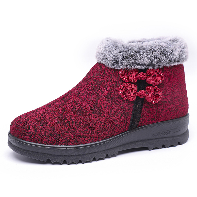Women’s Warm Winter Boots – Floral Design & Cozy Lining