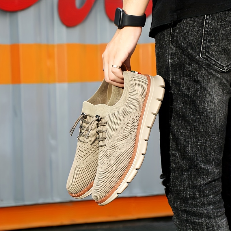 MEN'S KNITTED BREATHABLE STRAP-ON SHOCK-ABSORBING COMFORTABLE SNEAKERS