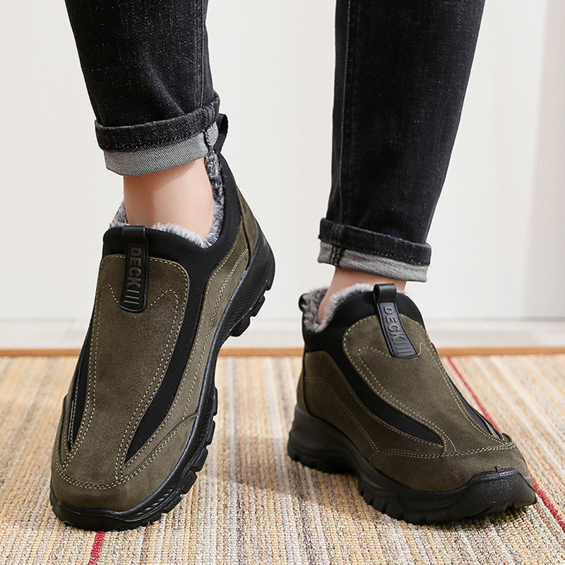 Men's Comfy Warm Orthopedic shoes Waterproof Non-Slip Winter Fleece Shoes