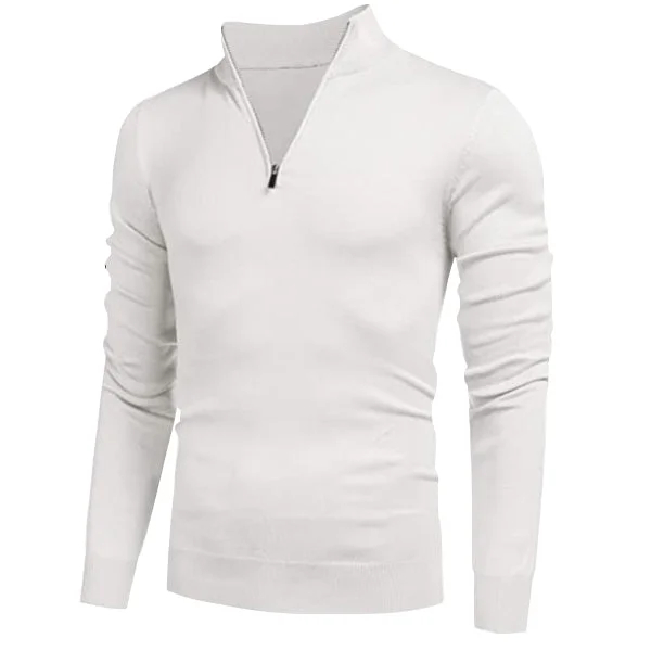 Men's Cashmere Zipper Basic Sweater
