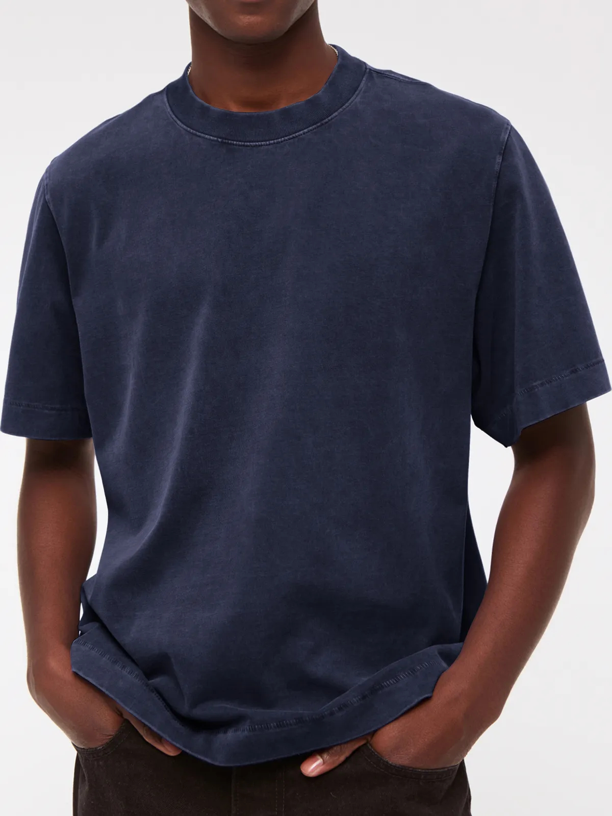 Men's 260g Pure Cotton Vintage Distressed Short-sleeved T-shirt