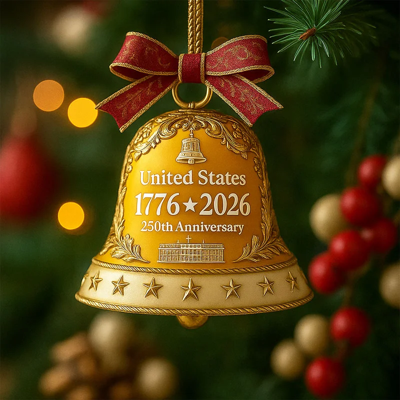 United States 250th Anniversary Bell Ornament -🔥Three-Dimensional (Not Flat)