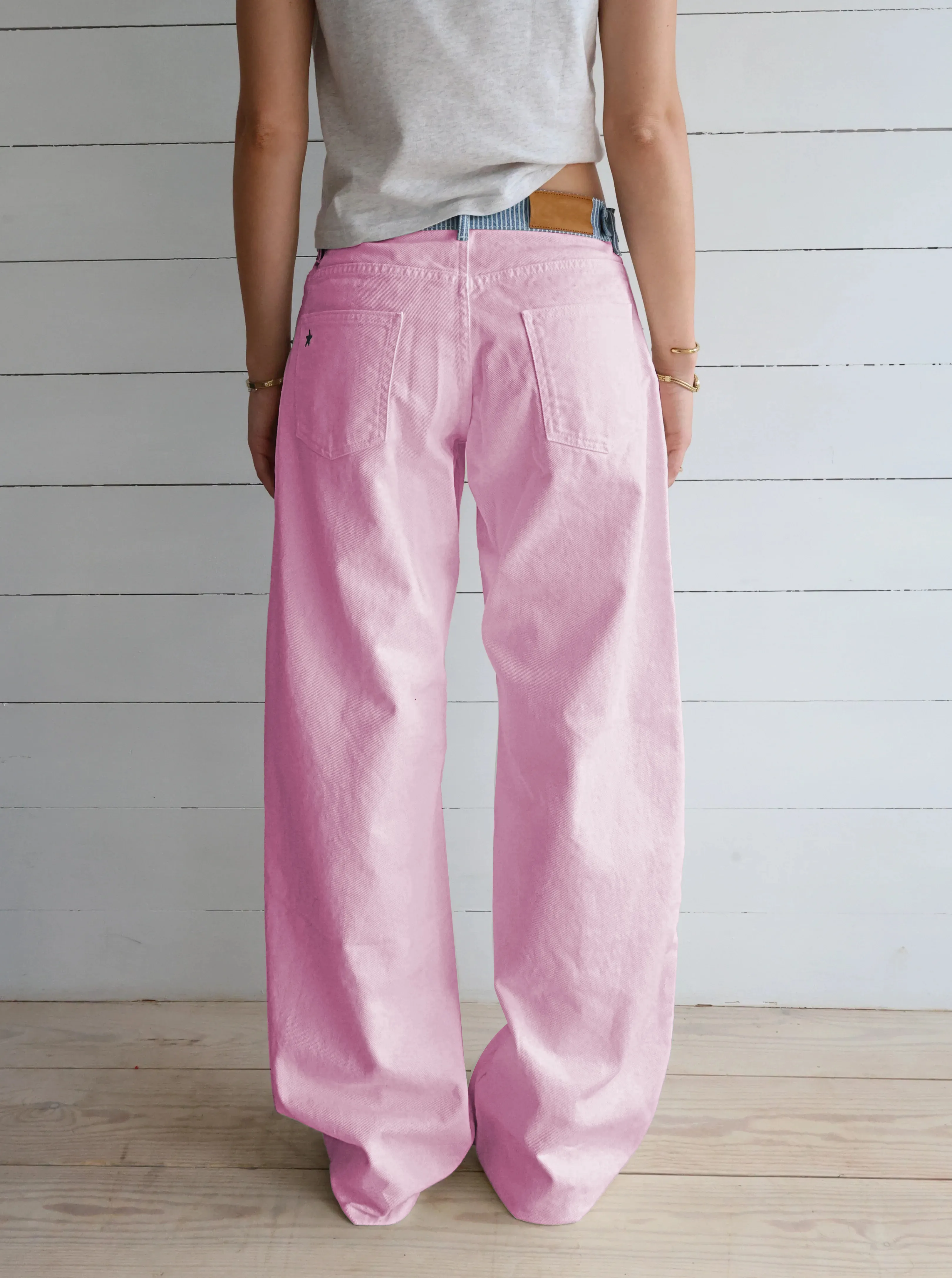 Color-block patchwork adjustable casual jeans (Buy 2 Free Shipping)