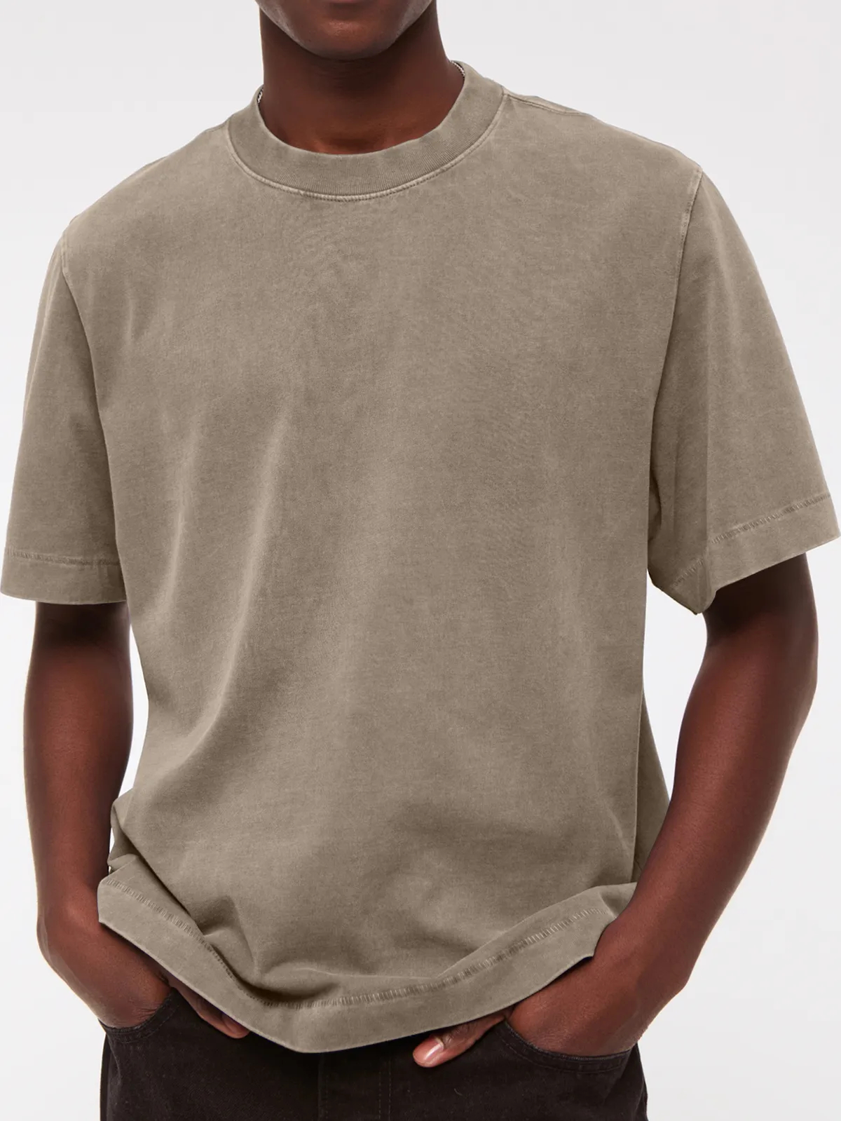 Men's 260g Pure Cotton Vintage Distressed Short-sleeved T-shirt