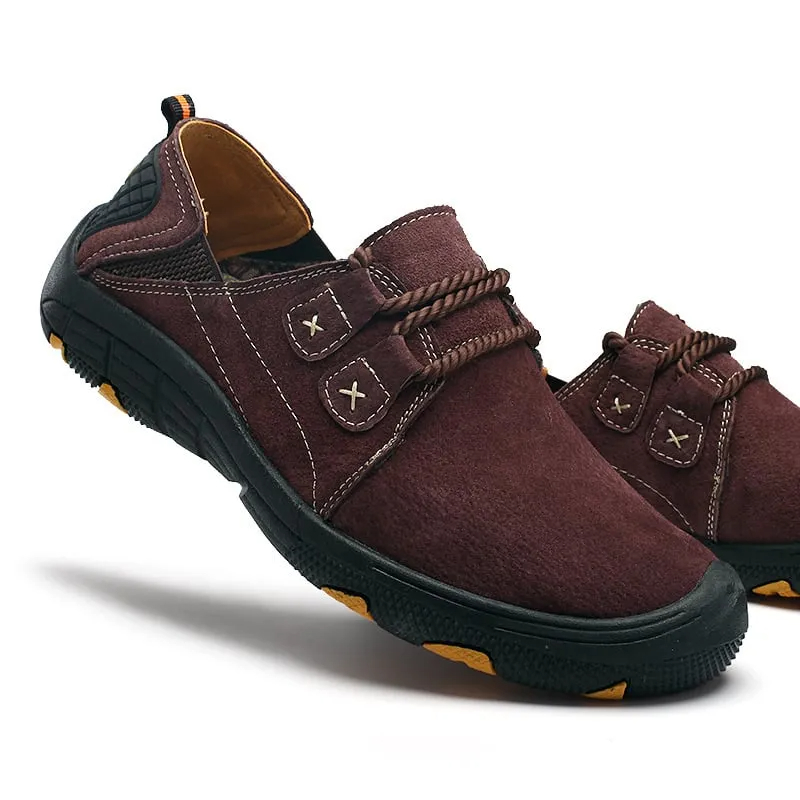 ⏰ 70% off - 2025 Newest Men's Genuine Leather Outdoor Wear-Resistant Non-slip Hiking Shoes