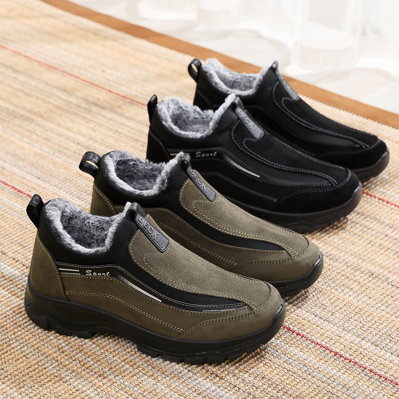 Men's Comfy Warm Orthopedic shoes Waterproof Non-Slip Winter Fleece Shoes