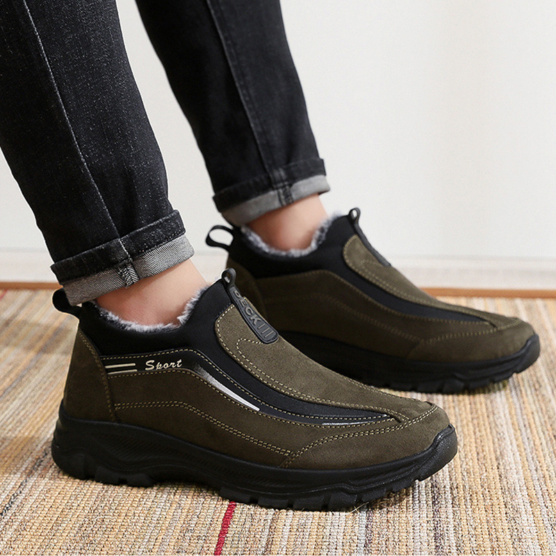 Men's Comfy Warm Orthopedic shoes Waterproof Non-Slip Winter Fleece Shoes