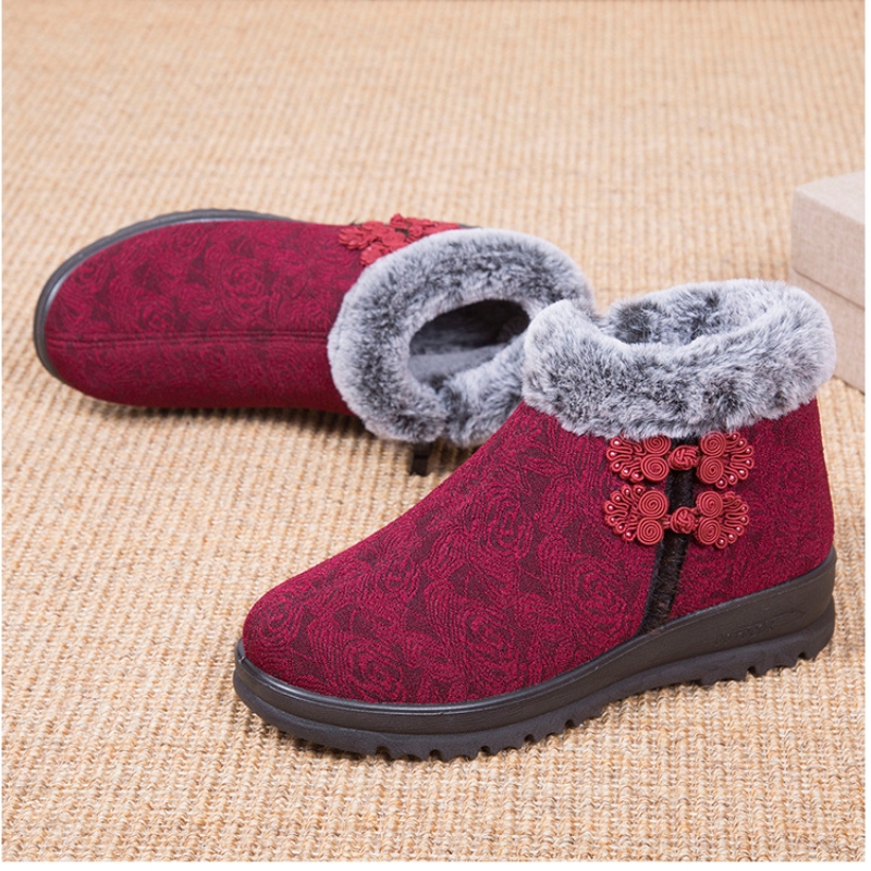 Women’s Warm Winter Boots – Floral Design & Cozy Lining