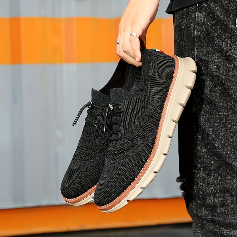 MEN'S KNITTED BREATHABLE STRAP-ON SHOCK-ABSORBING COMFORTABLE SNEAKERS