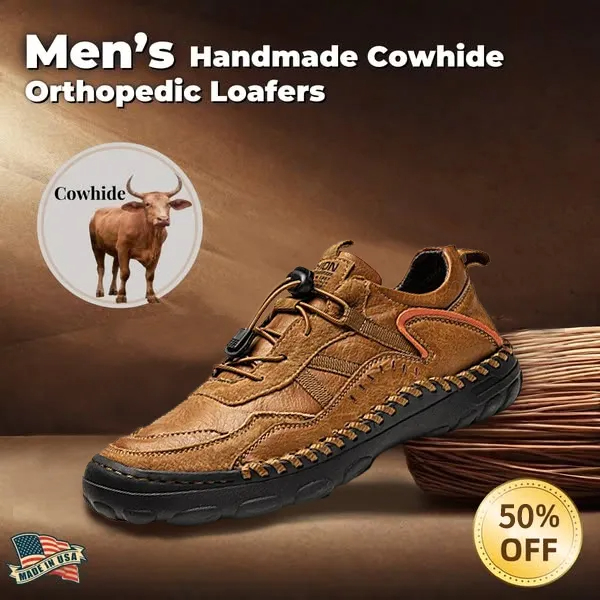 Men's Leather Loafers - Arch Support & Wide Fit Slip-Ons