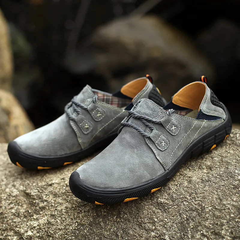 ⏰ 70% off - 2025 Newest Men's Genuine Leather Outdoor Wear-Resistant Non-slip Hiking Shoes