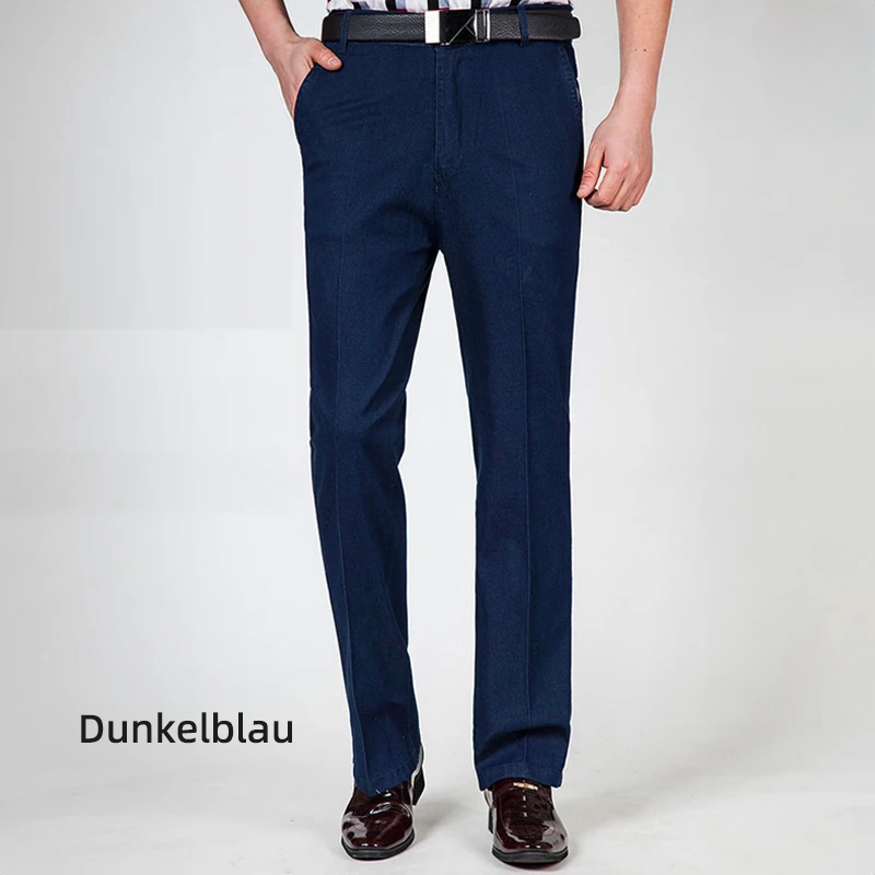 Men's High Waist Straight Fit Stretch Jeans