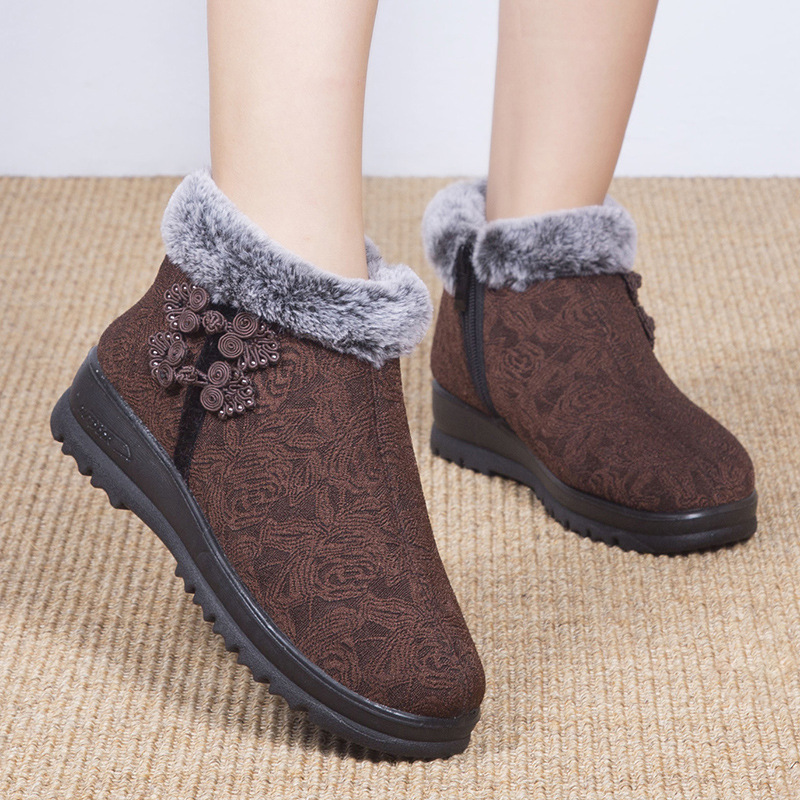 Women’s Warm Winter Boots – Floral Design & Cozy Lining