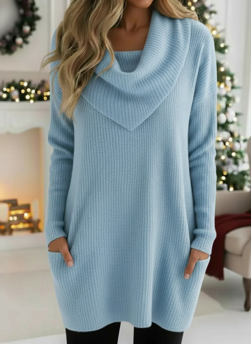 🎄 New Arrivals🔥 Cozy Retro Triangle Cowl Collar Knitted Sweater