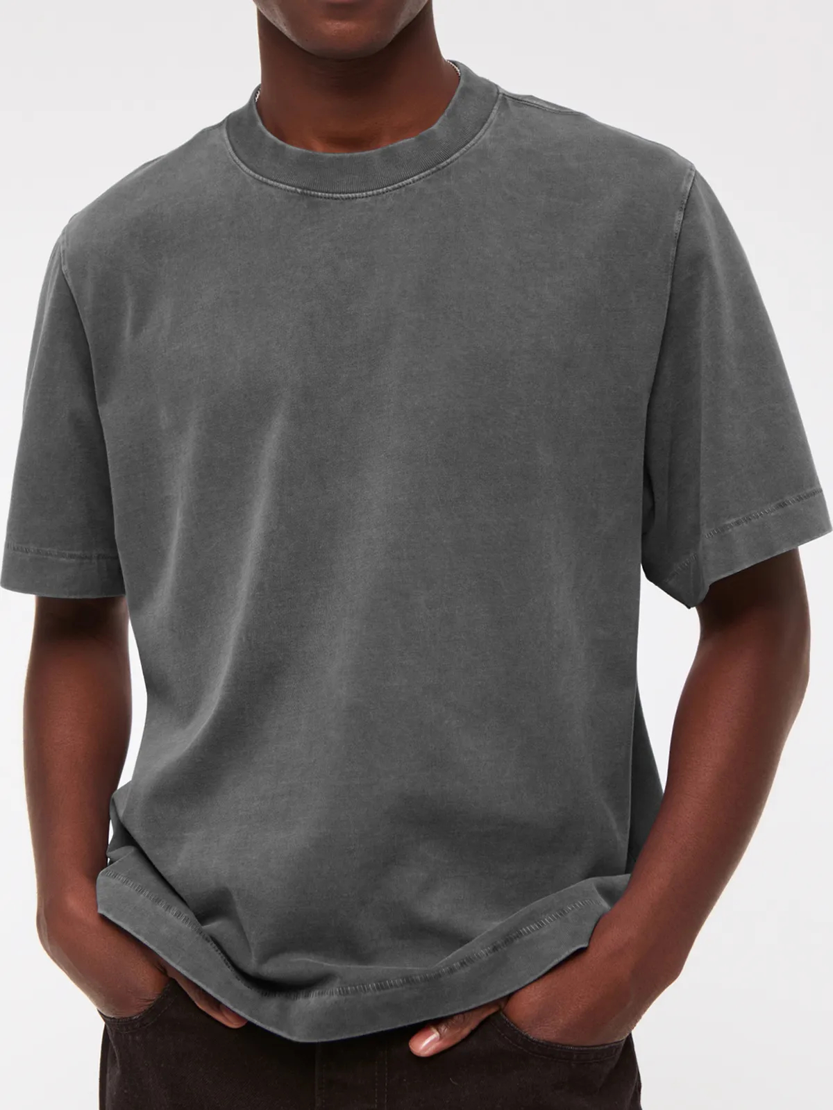 Men's 260g Pure Cotton Vintage Distressed Short-sleeved T-shirt