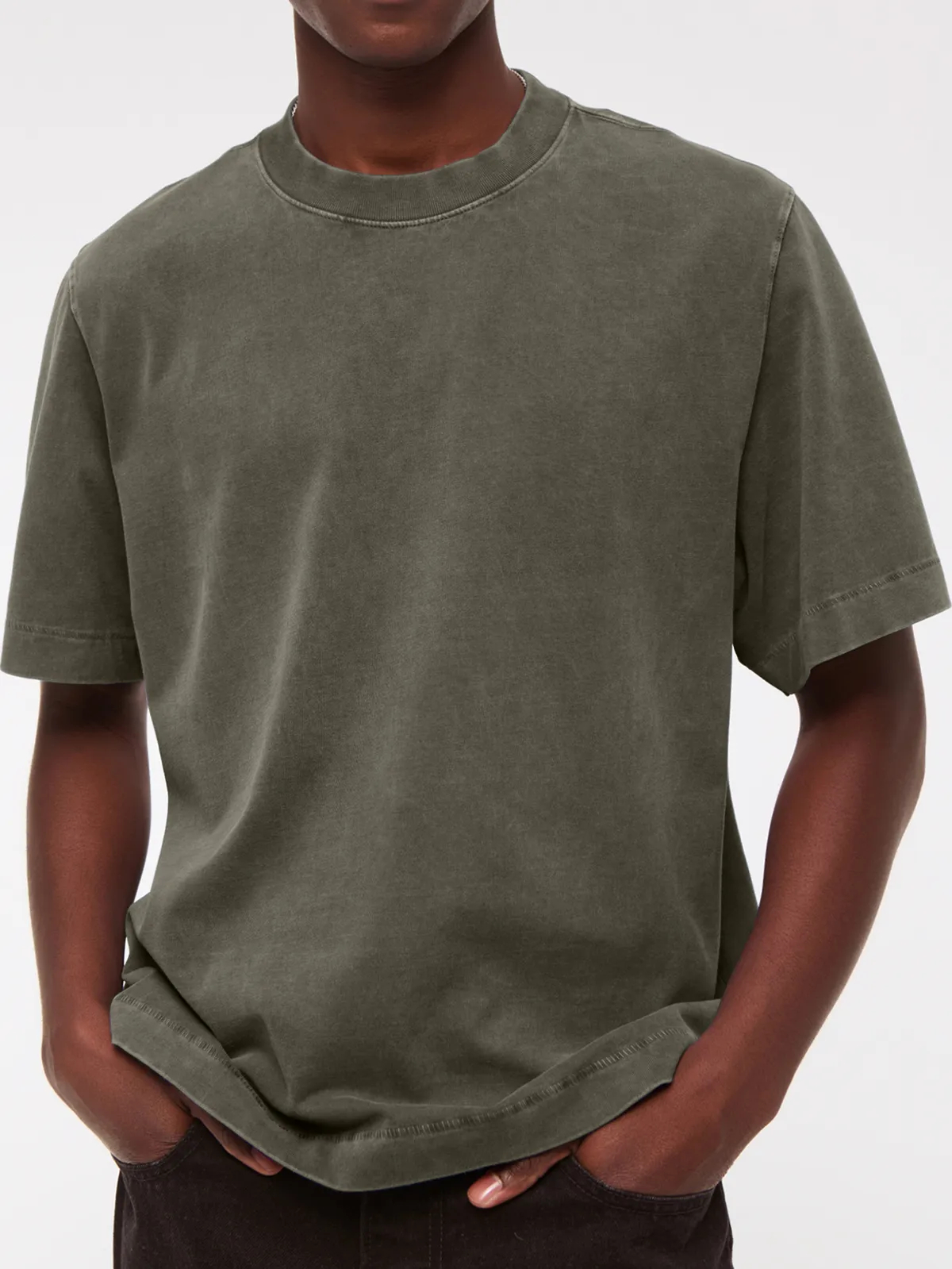 Men's 260g Pure Cotton Vintage Distressed Short-sleeved T-shirt