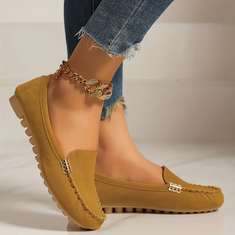 🔥Hot Sale🔥Round-Toe Flats,Breathable Orthopedic Slip On Walking Shoes