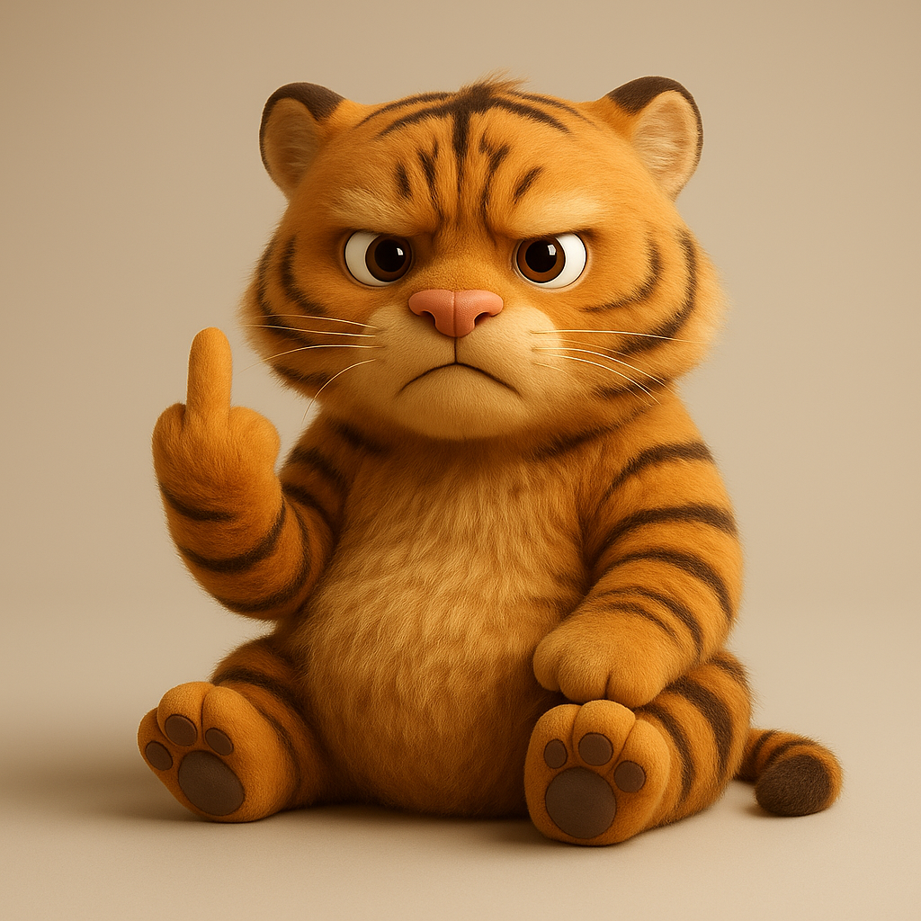 Cute Middle Finger Plush Highland Cow