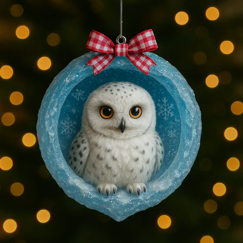 ❄️🦉Ice Crystal Cave Animal Ornaments