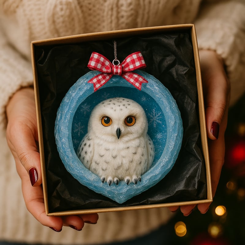 ❄️🦉Ice Crystal Cave Animal Ornaments