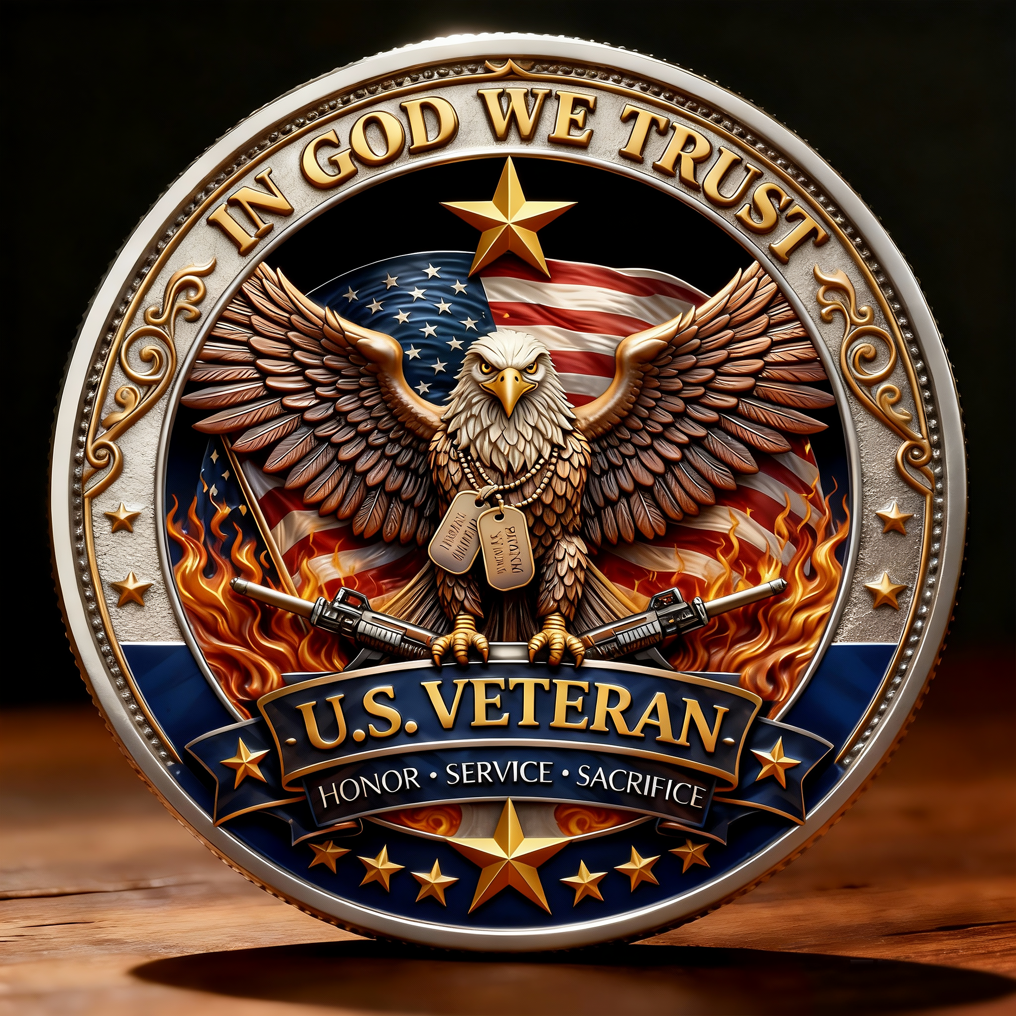 U.S. Veteran – In God We Trust | 250 Years of Freedom Commemorative Coin🦅