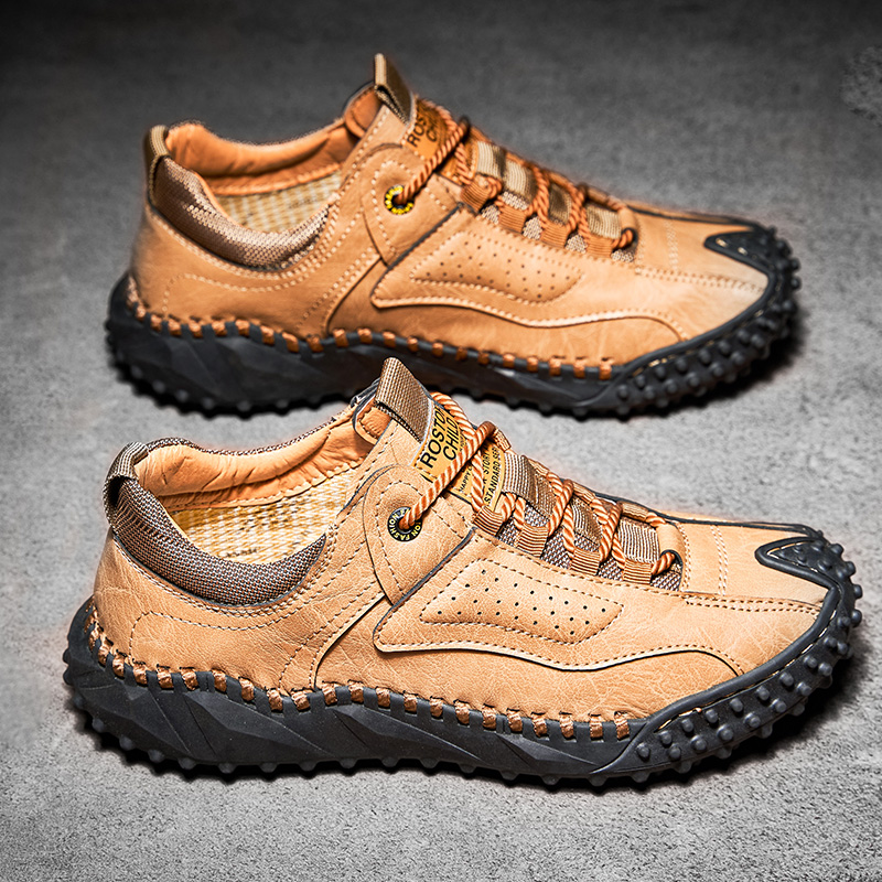 (⏰Clearance Sale-70%OFF🔥)Men’s Vintage Leather Hiking Shoes – Genuine Leather, Orthopedic Arch Support, Wide Toe Box, Waterproof, Breathable, Hand-Sewn, Non-Slip, Lightweight Shoes for Driving & Walking