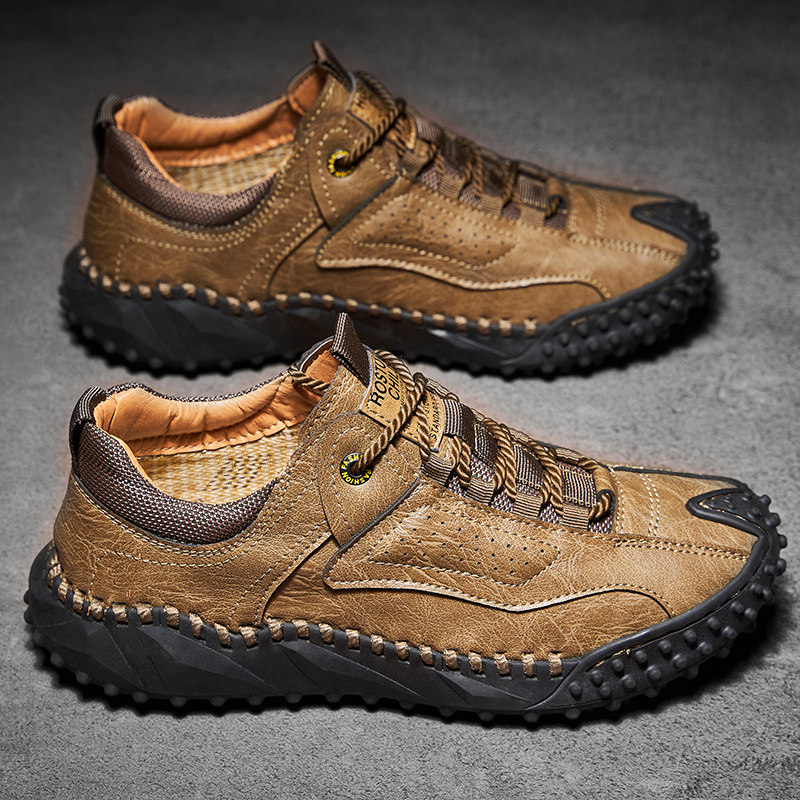 (⏰Clearance Sale-70%OFF🔥)Men’s Vintage Leather Hiking Shoes – Genuine Leather, Orthopedic Arch Support, Wide Toe Box, Waterproof, Breathable, Hand-Sewn, Non-Slip, Lightweight Shoes for Driving & Walking