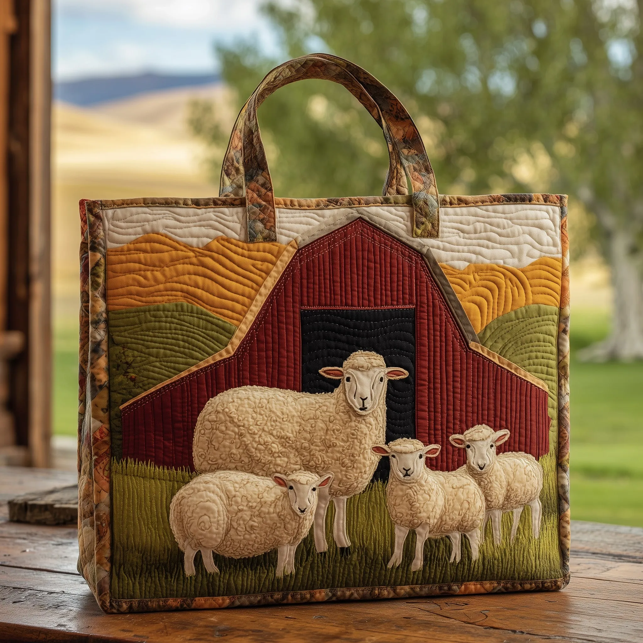 Sheep Serenity Quilted Tote Bag GFTOHD8064