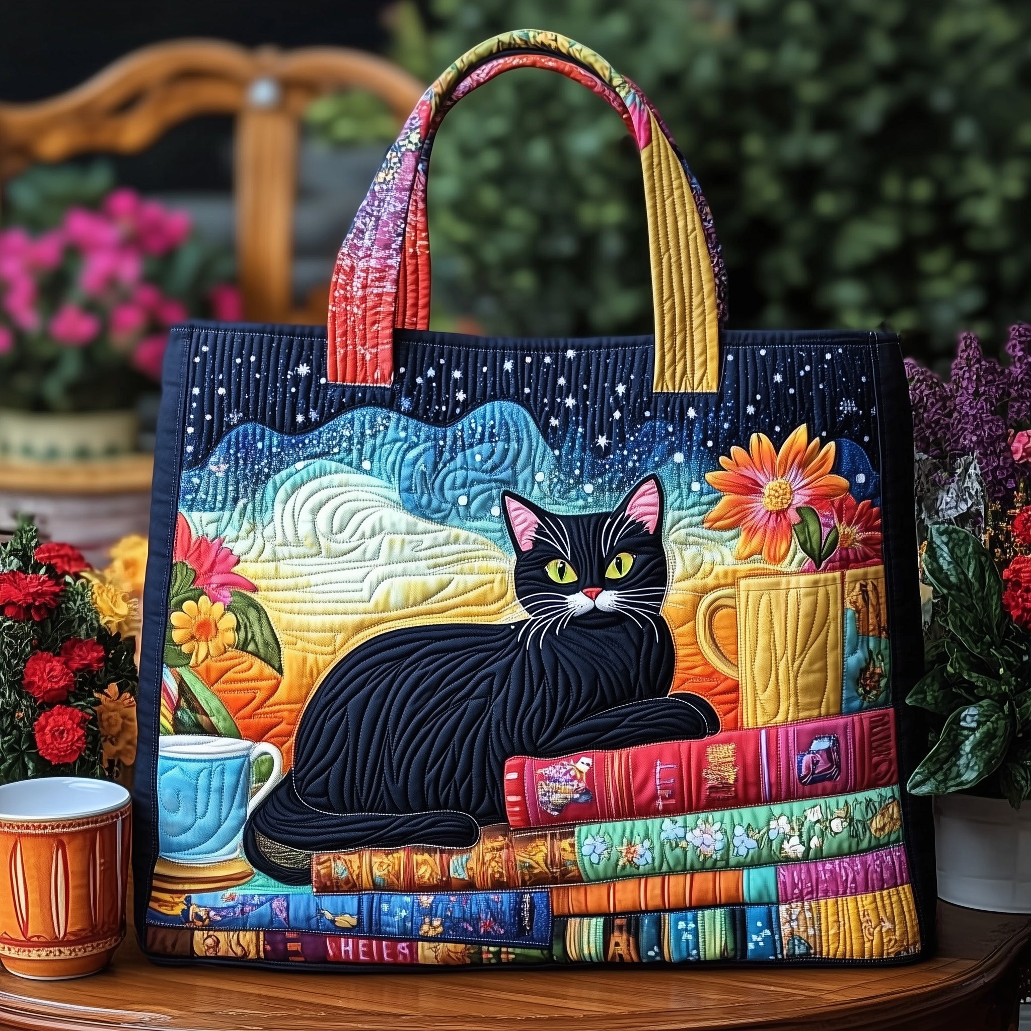 Cat Quilted Tote Bag