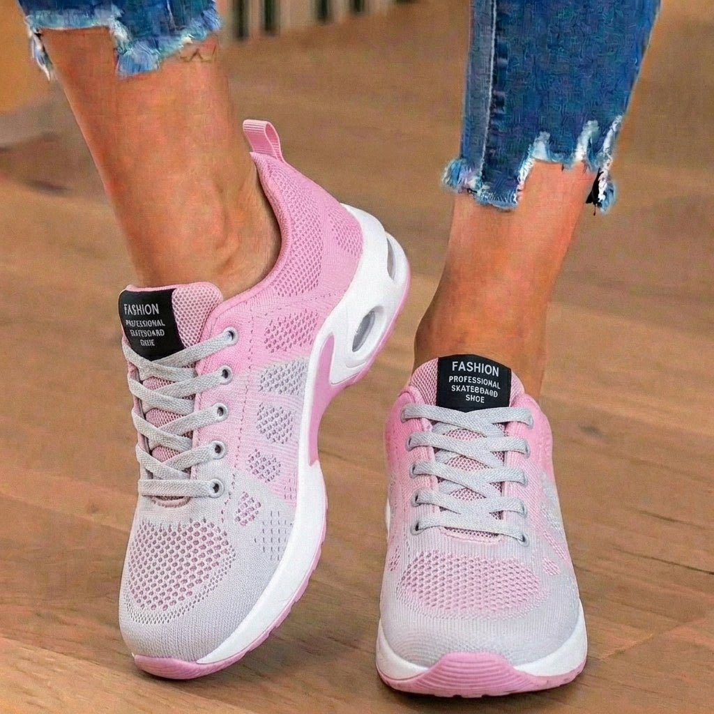 Women's Orthopedic Mesh Athletic Sneakers - Gradient Color & Air Cushion Sole