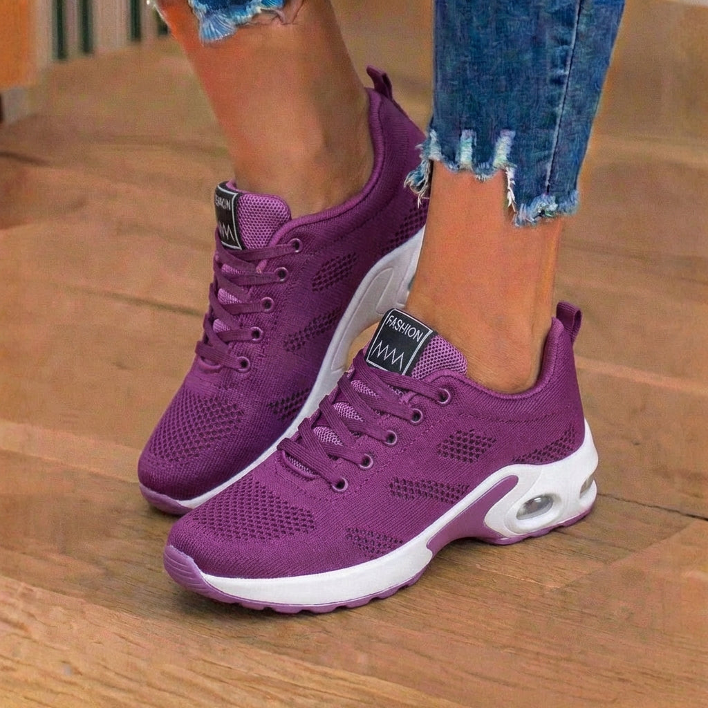 Women's Orthopedic Mesh Athletic Sneakers - Gradient Color & Air Cushion Sole