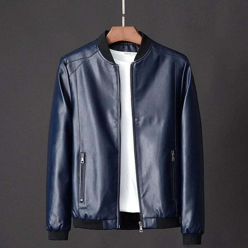 MEN'S BOMBER LEATHER MOTORCYCLE JACKET
