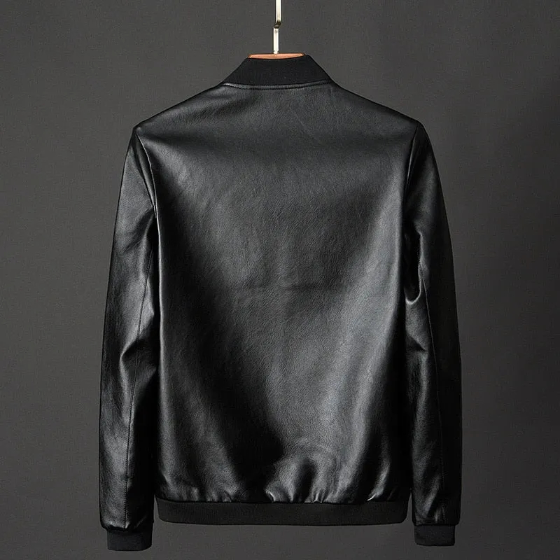 MEN'S BOMBER LEATHER MOTORCYCLE JACKET