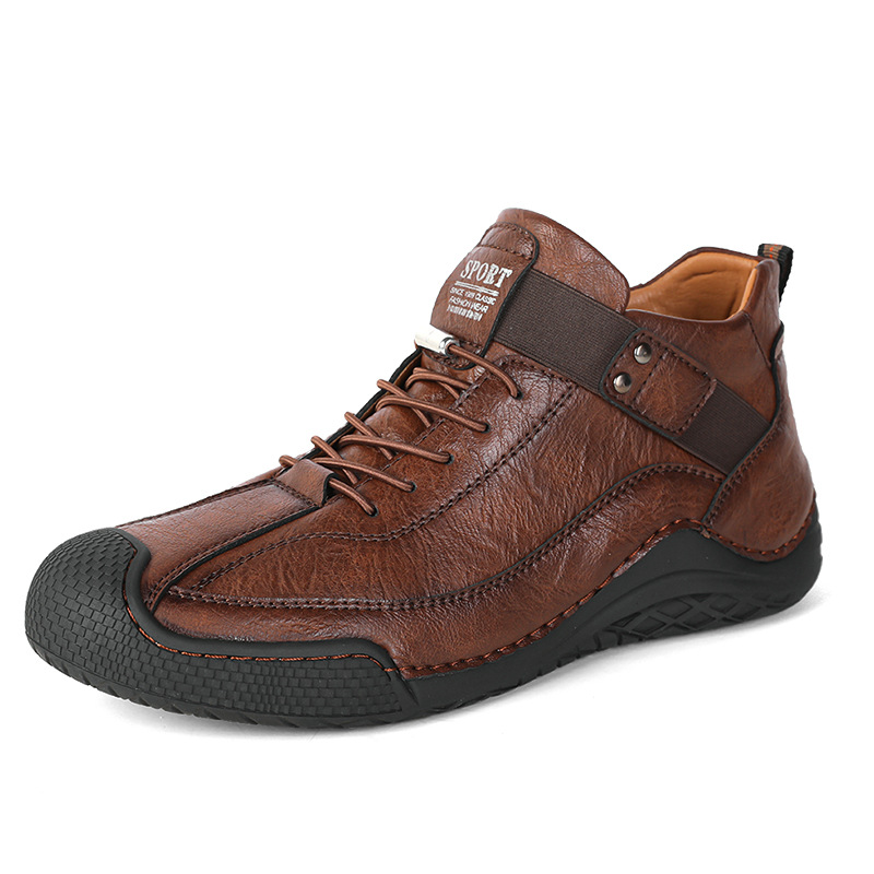 Last Day 50% OFF🔥Men's mid-cut British style hand-stitched casual leather shoes