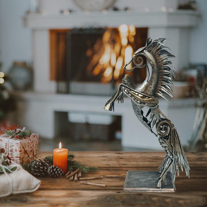 Wrought iron galloping horse art ornaments 