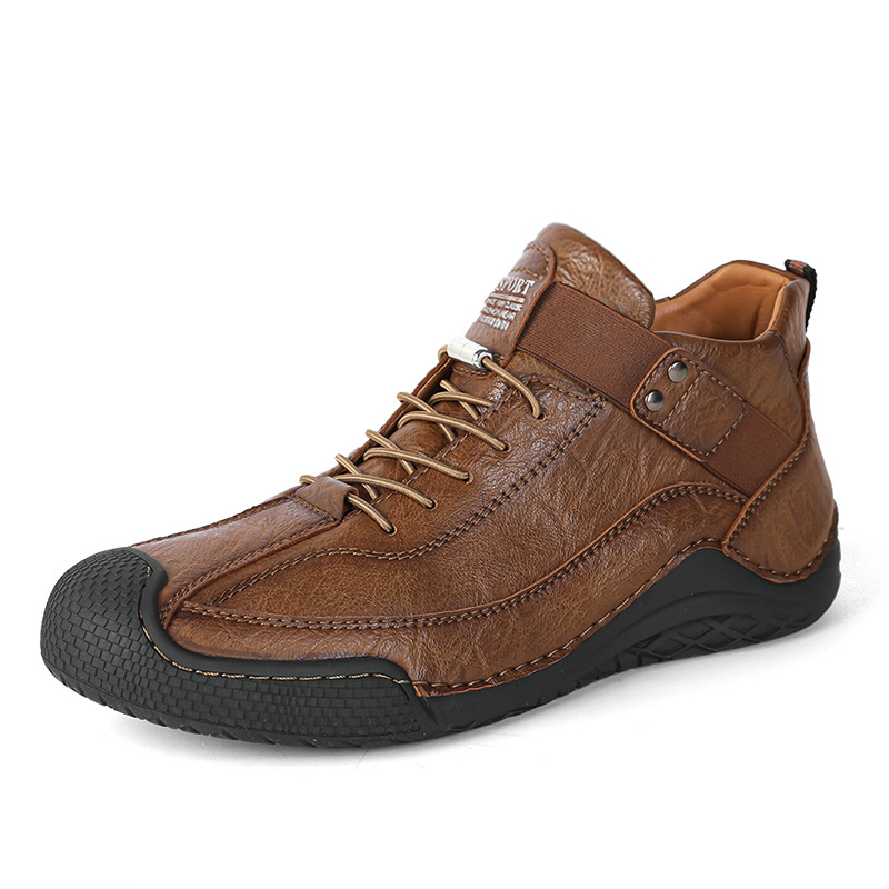 Last Day 50% OFF🔥Men's mid-cut British style hand-stitched casual leather shoes